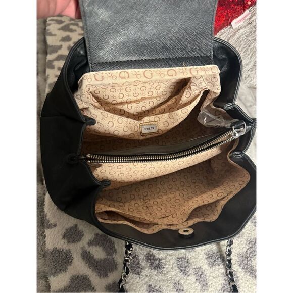 Y2k black leather chain strap handbag purse - guess - Picture 9 of 10